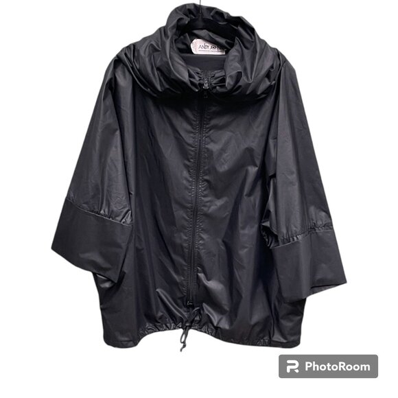 VTG Women's‎ ANDY JOHNS Windbreaker Black Nylon - Size Large - Picture 3 of 14